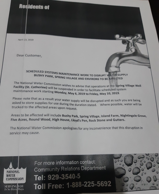 The NWC has been distributing this circular in the communities that will be impacted