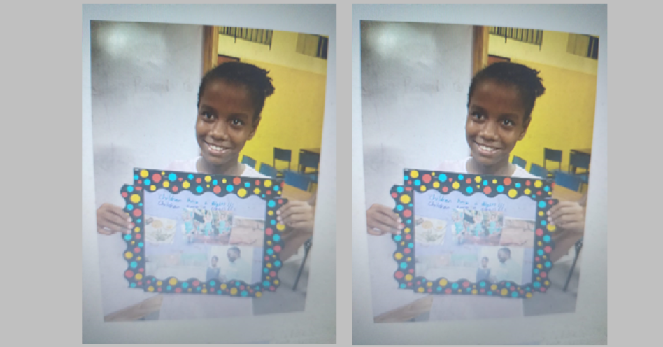 Davia Baccas shows an artwork she did during the SO-JUST behaviour modification programme.