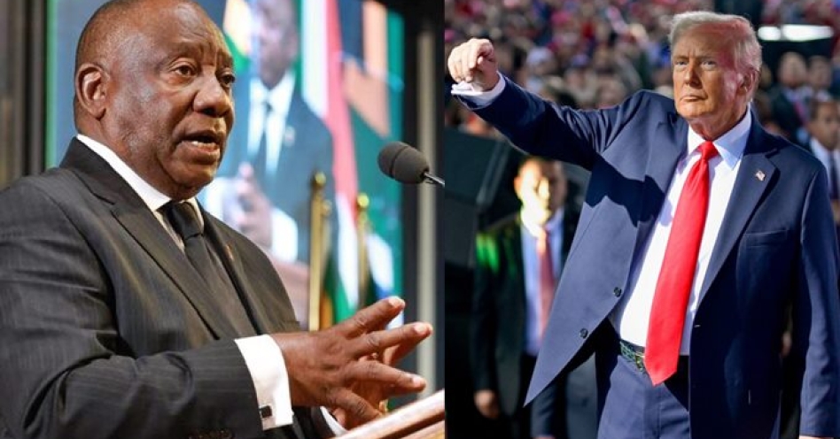 President of South Africa Cyril Ramaphosa (left) and US President Donald Trump