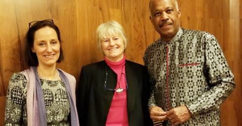 L-R: Dr Hilligje van't Land, secretary general of the IAU, Professor Pam Fredmam, president of the IAU and vice-chancellor of The UWI, Professor Sir Hilary Beckles at UNESCO’s HQ.