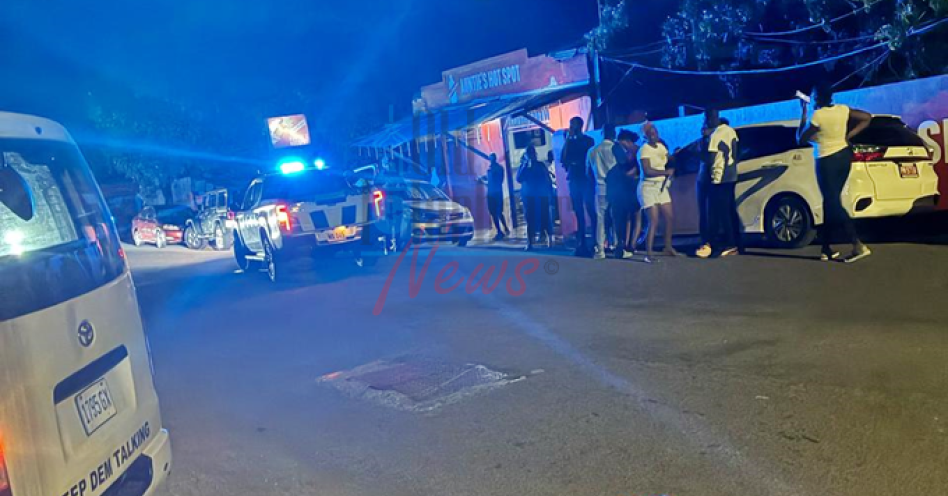 A police unit at a location in Old Harbour Bay last evening. (OH News Photo)